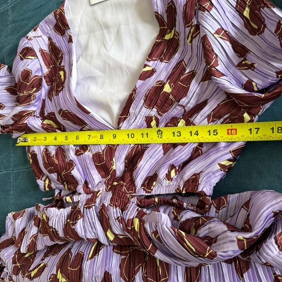 JONATHAN SIMKHAI Londyn floral-print plissé satin-crepe mini dress Size Small - Picture 8 of 13